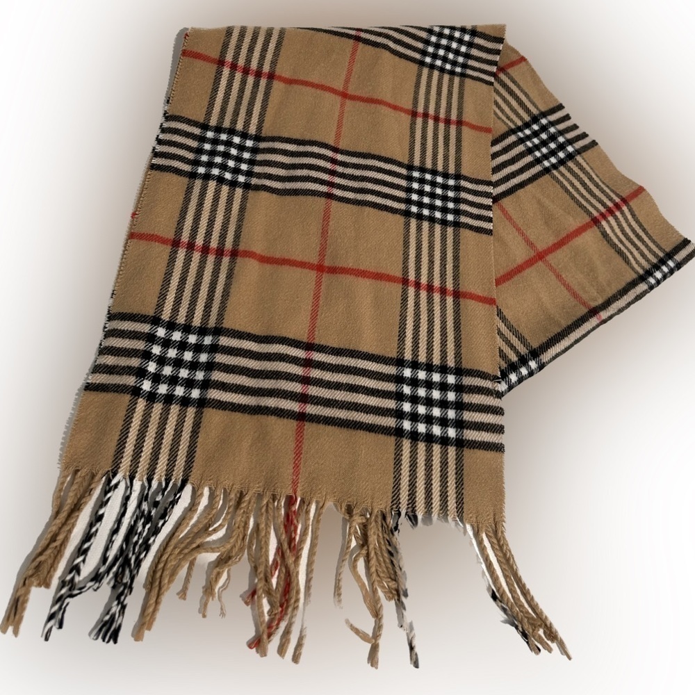 Unisex Plaid Scarf Brown Fall Essential